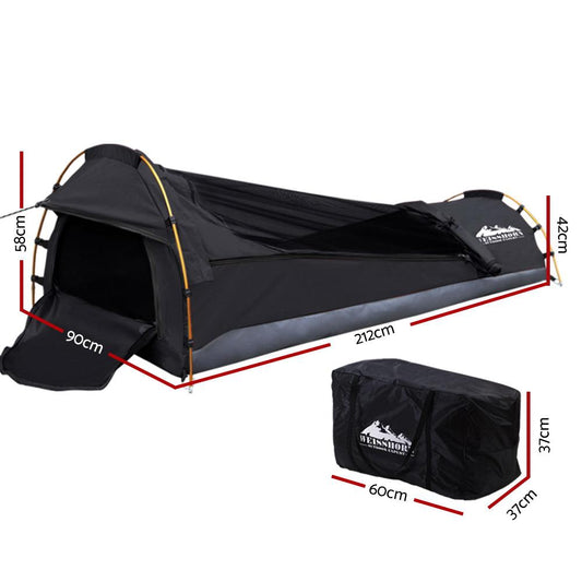TrailVault Solo Swag Tent – Ripstop Canvas Shelter with Foam Mattress